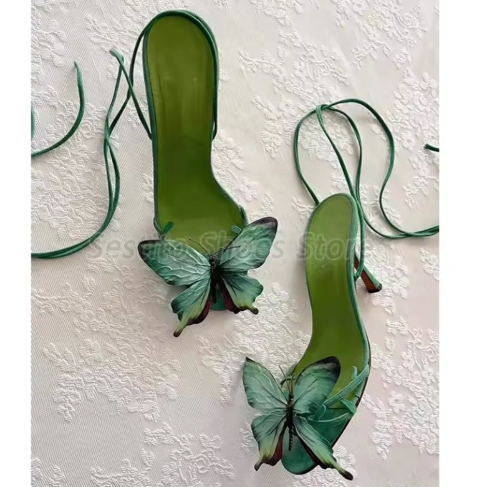 Green Butterfly Heels